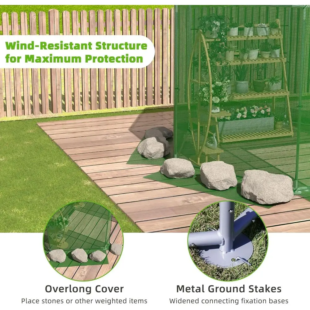 Serra Invernale Walk-In Resistente 2,85x2,85x2,5m con Doppio Strato PE 180g, Picchetti per Giardino/Patio