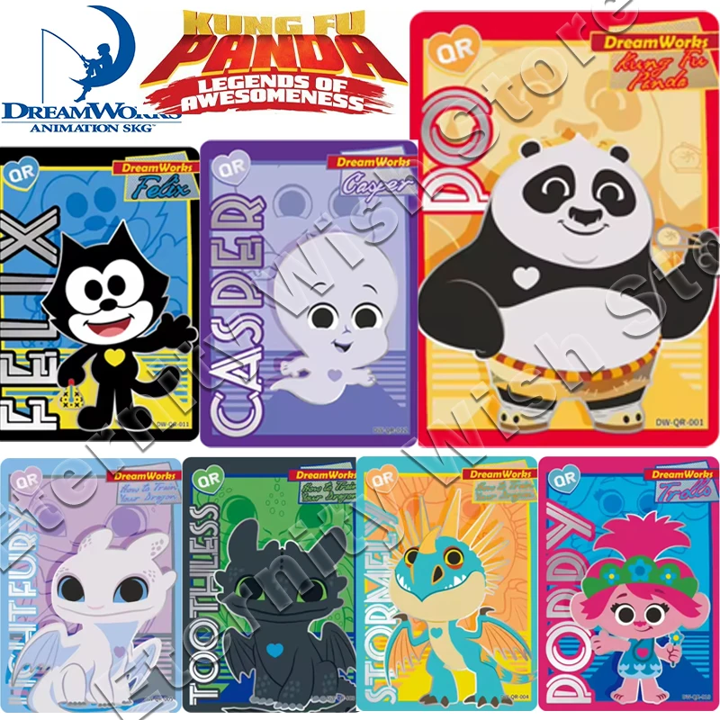 Original URP-Serie 001-006 Kung Fu Panda-Karten PO Felix The Cat POPPY MARTY TOOTHLESS TIGRESS CASPER ALEX