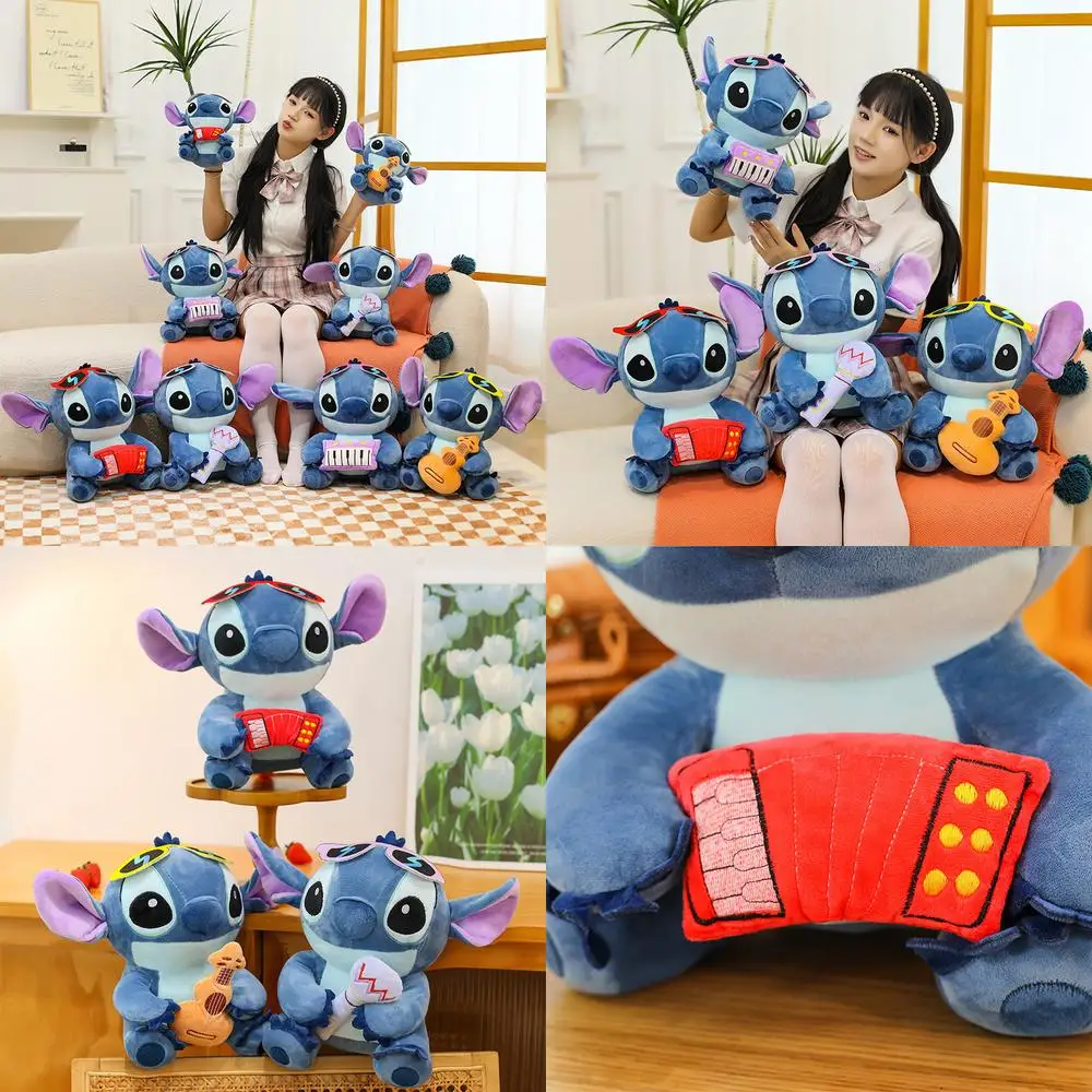 

Новая плюшевая игрушка Kawaii Stitch Monster, мягкая кукла, милая автомобильная подушка, детский подарок на день рождения, плюшевая игрушка для детей и друзей
