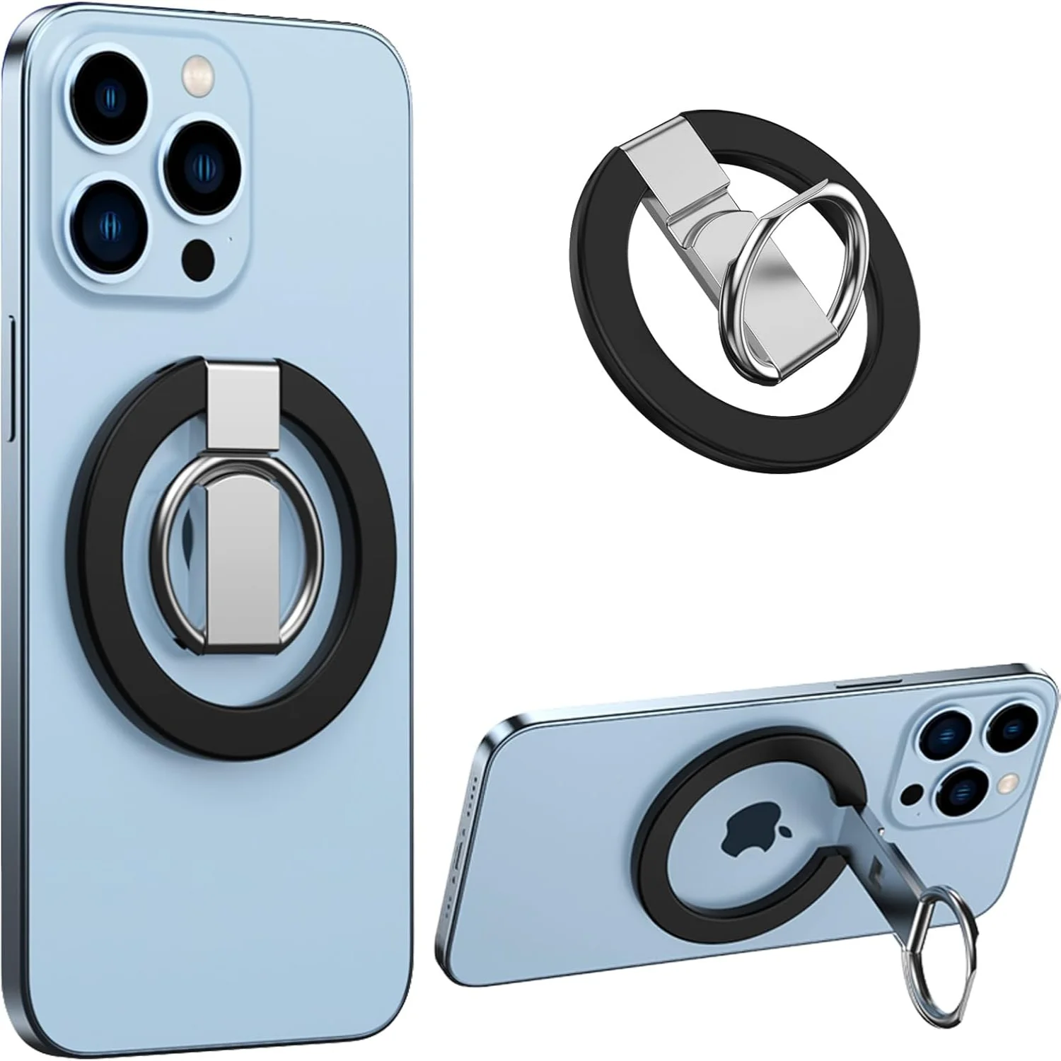 

Phone Ring Holder for , Loop Phone Finger Stand for Adjustable Kickstand for 15/14/13/12//, Black