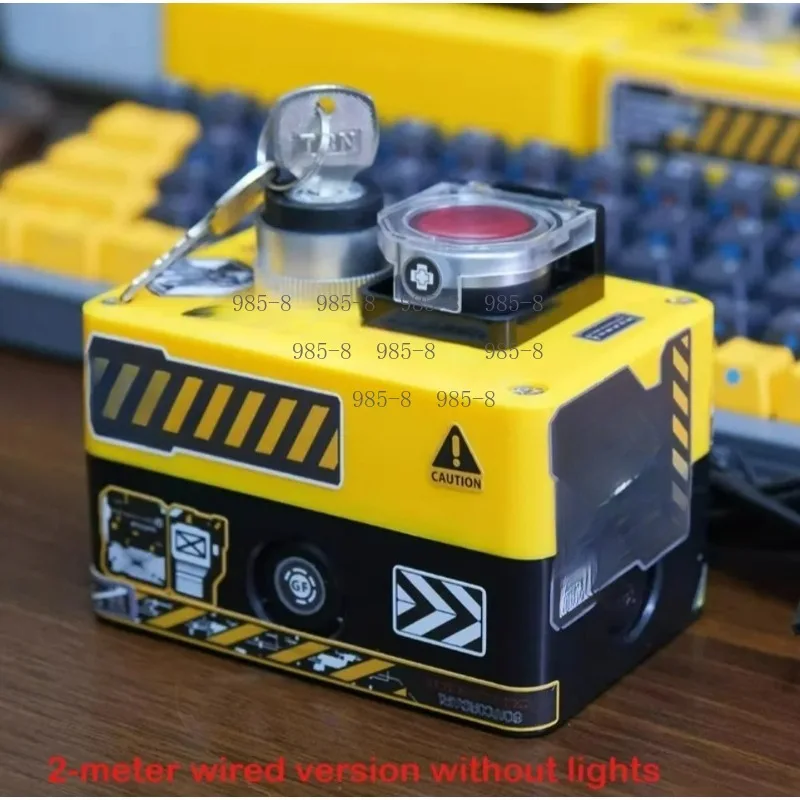 Key Lock Wired Power Button Nuclear Device Design, External Desktop Switch For DIY Gaming PC Chassis Modification