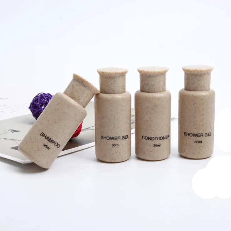 

100pcs 30ml Eco Friendly Biodegradable Wheat Straw Cosmetic Bottle Packaging for Cosmetics 100ml 250ml 300ml 400ml 500ml