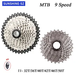 SONNENSCHEIN 9 geschwindigkeit MTB rennrad Freilauf Kassette Schwungrad 9 S 25/28/32/36/40/42/46/50T für SHIMANO M370 M390 M4000 M590 sram 9v