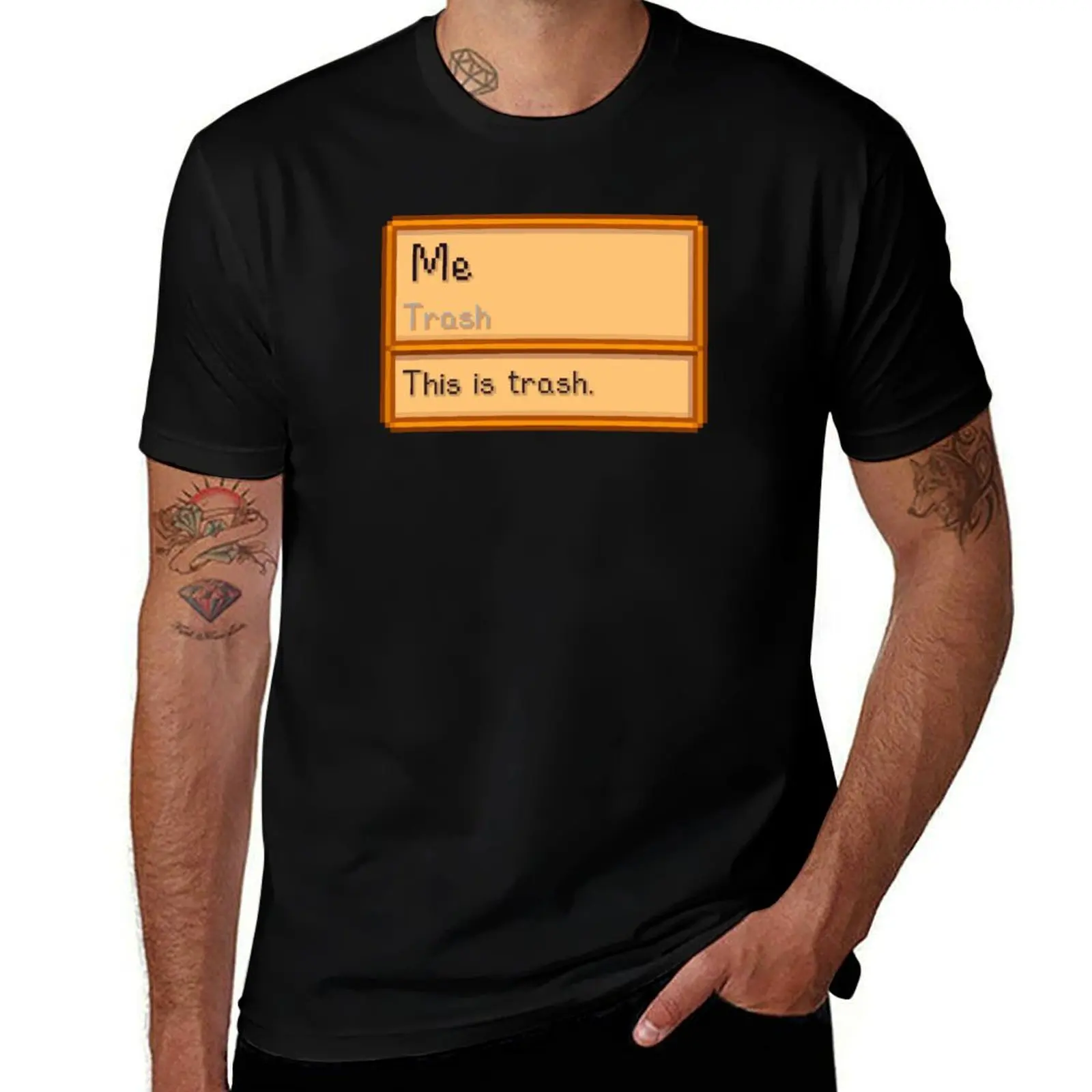 

Stardew Valley Trash item but its you! D: T-Shirt cotton t shirts man 100% man t shirt heavy cotton T-Shirt