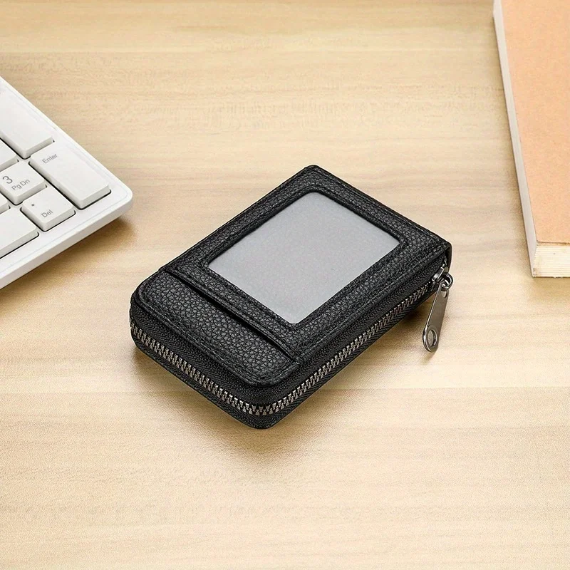 1Pc Leather Card Case with Zippered Coin Compartment Long Lasting and Durable  Portable Perfect for Daily Commuting