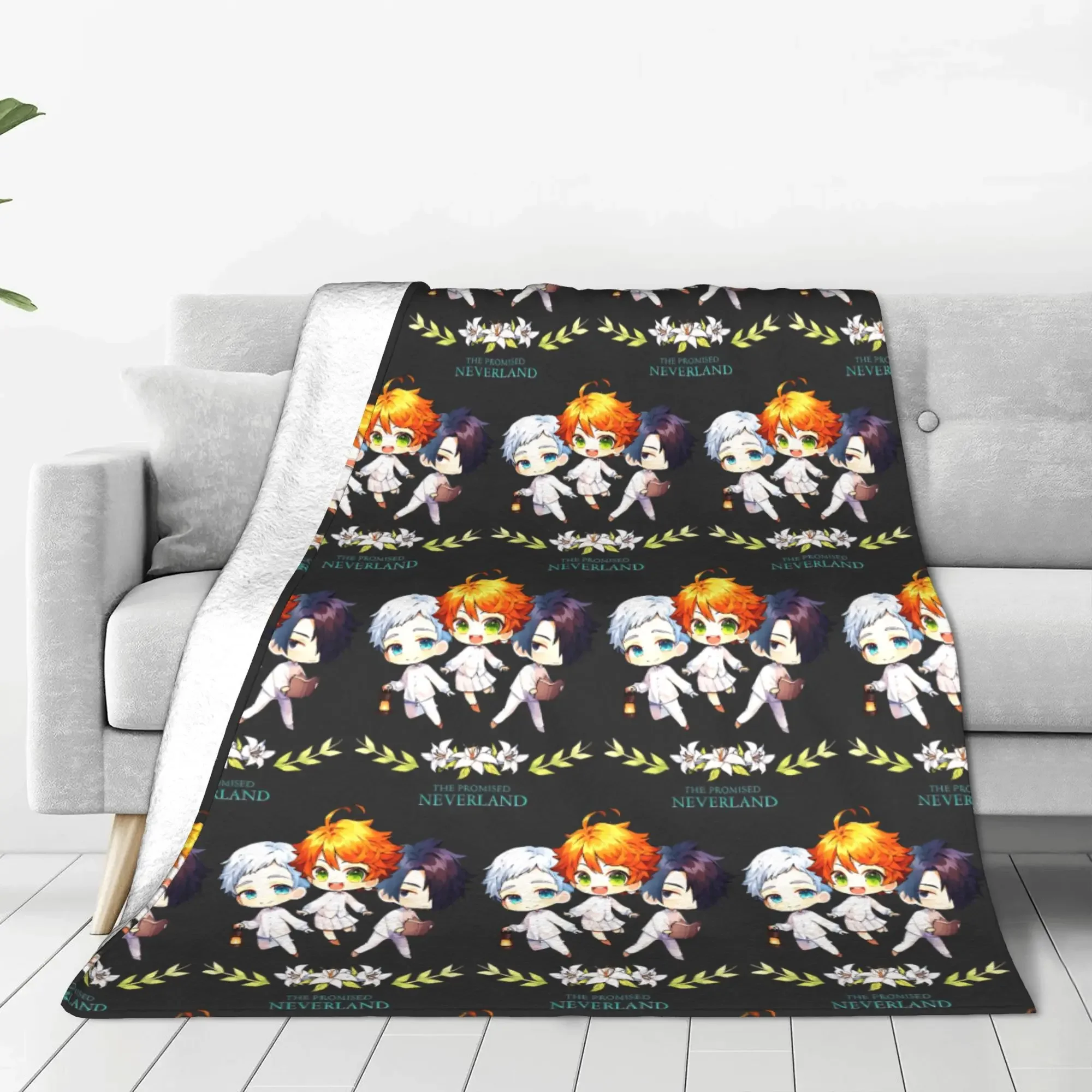 

The Promised Neverland Throw Blanket Soft Plush Flannel Bedspread for Kids Living Room