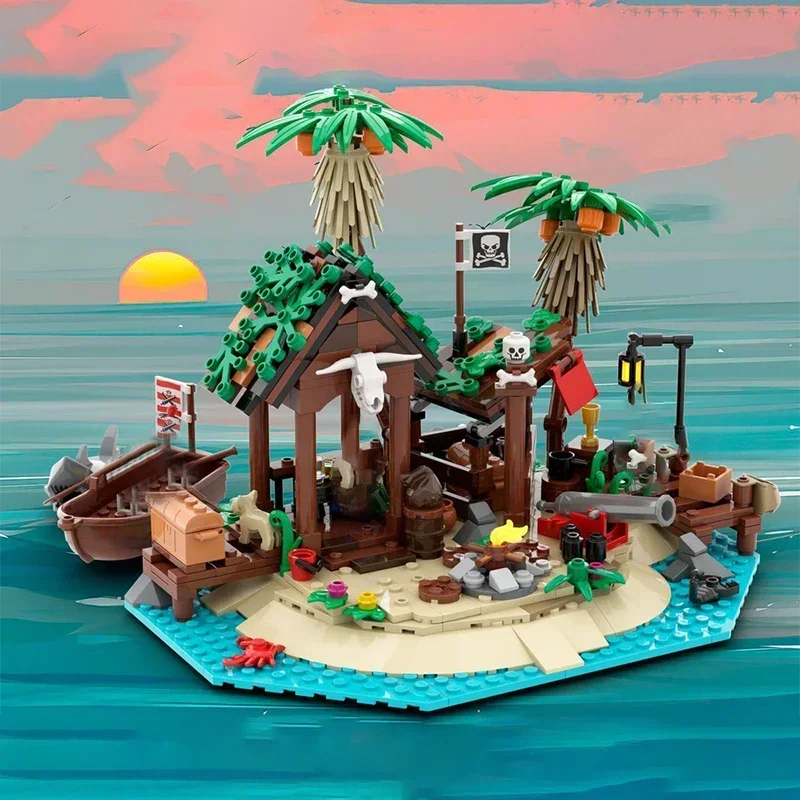 Pirate's Bay Moc Bouwstenen Pirate Treasure Island Skull Bay DIY Constructie Streetview Bricks Creatief speelgoed voor kinderen Cadeau