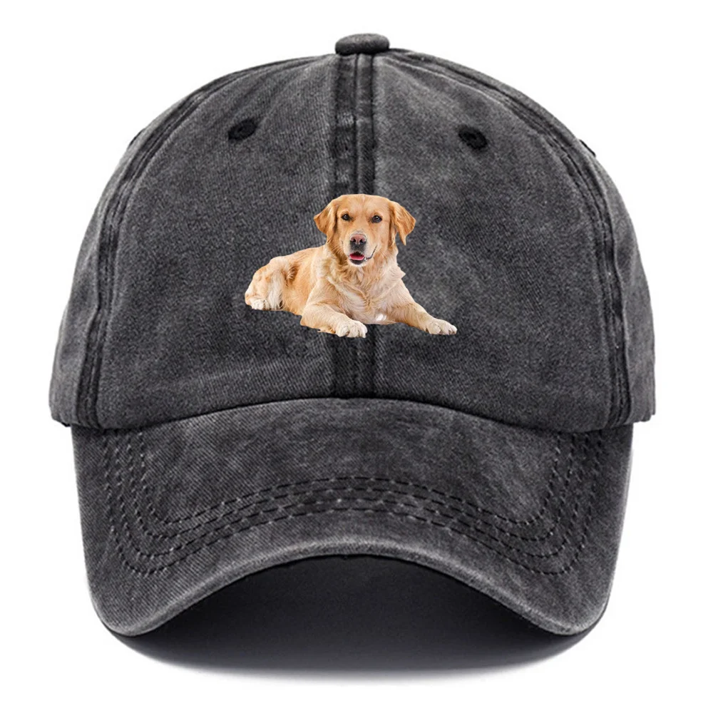 

Бейсболка Golden Retriever для женщин и мужчин - регулируемая легкая кепка с принтом собаки, повседневный стиль хип-хоп, модель тракер.