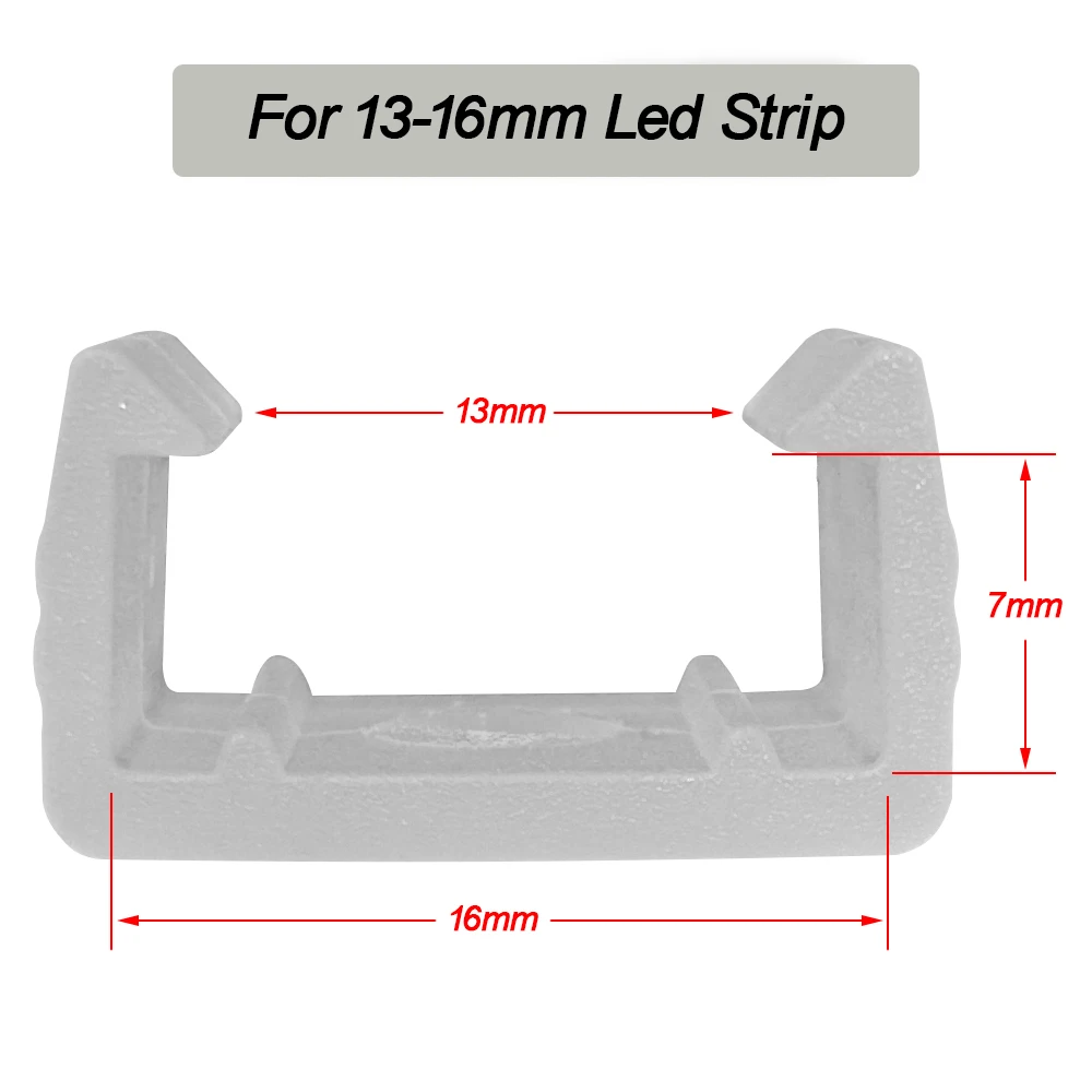 LED-Streifen-Lichtverschluss-Clips, LED-Streifen-Clip, Kunststoff-Zubehör, 6 mm, 8 mm, 10 mm, 12 mm, flexibler Montagefixierer zur Befestigung von LEDs