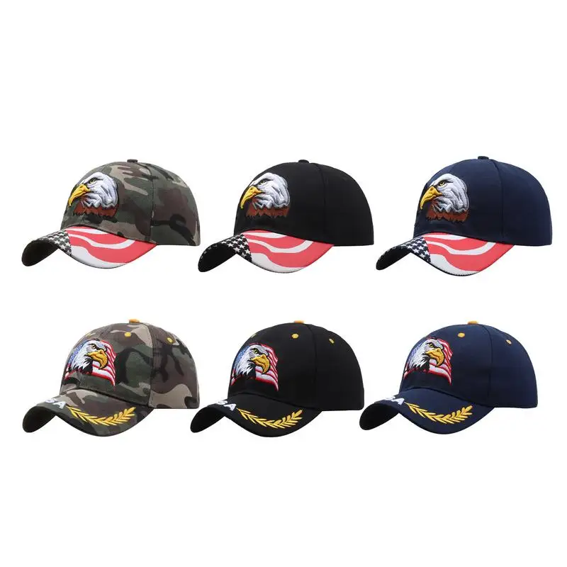 

Trucker Caps For Men Cool Breathable Eagle And Flag Camo Trucker Hat Reusable Outdoor Sports Caps Patriotic Embroidered