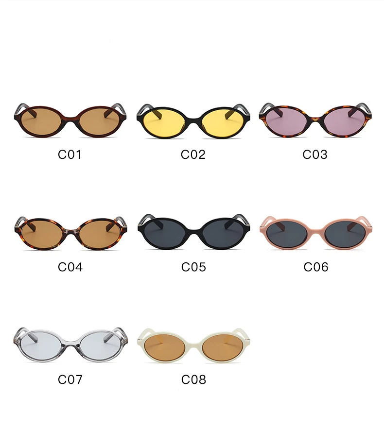 Niedliche ovale Sonnenbrille für Damen, trendige Sonnenbrille mit kleinem Rahmen, klassische Farbtöne, Luxus-Markendesign, Hipster, sexy Brillen – Detail 4