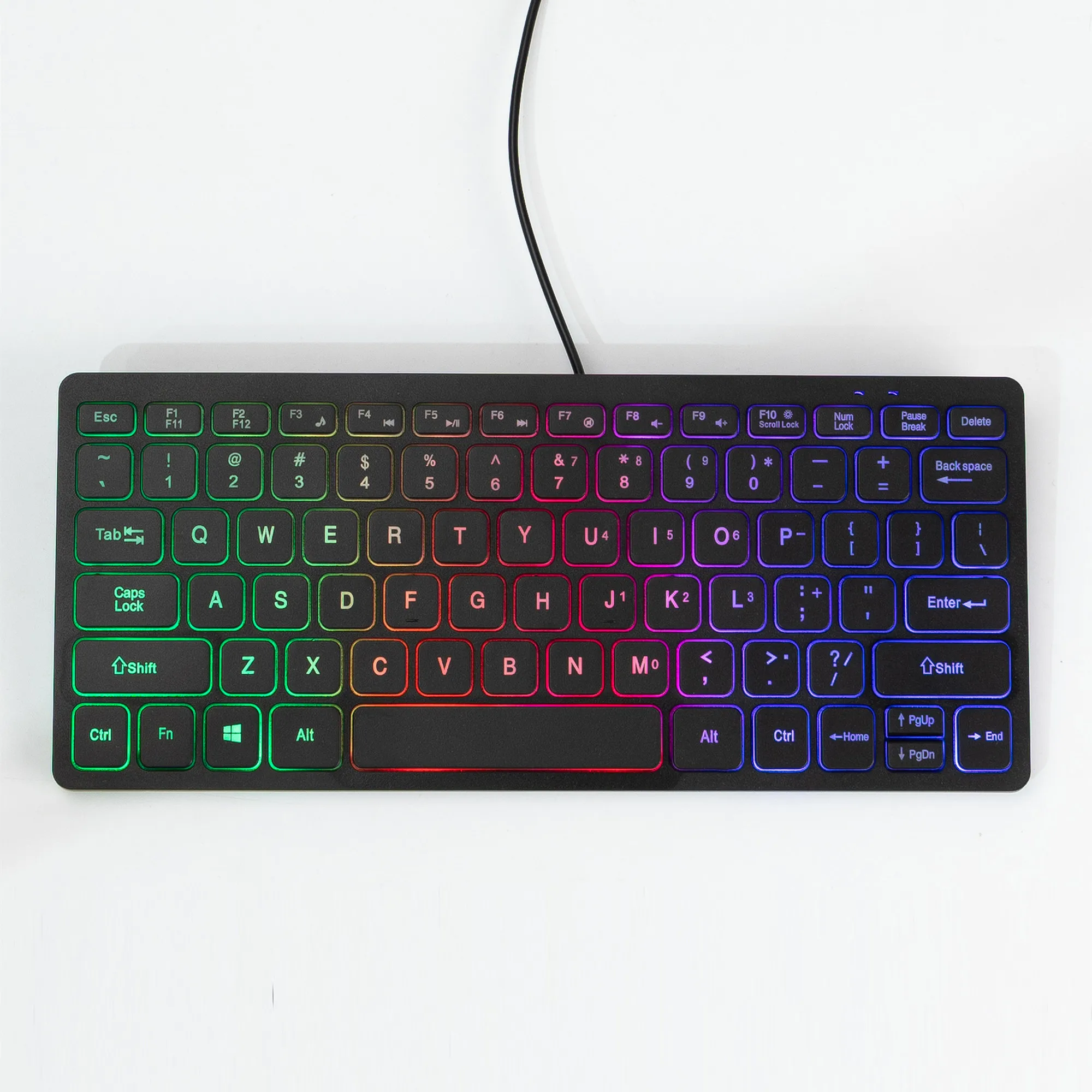 USB RGB Wired Mini Keyboard Language 78 Keys for Desktop Computer PC Laptop Arabic/Korean/Japanese/Russian/Chinese Cangjie/EN