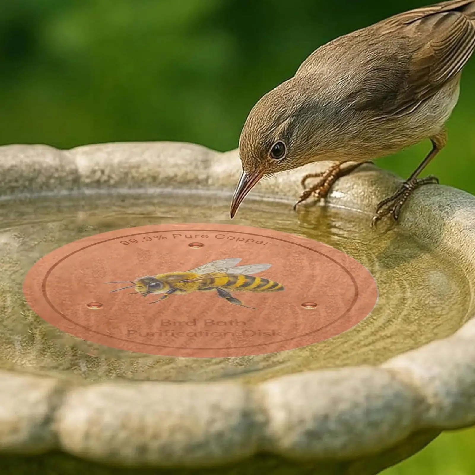 Bird Bath Water Purification Disc Physical Cleaning Accessory Water Purifier Universal Tray Cleaner for Backyard Patio Outdoor