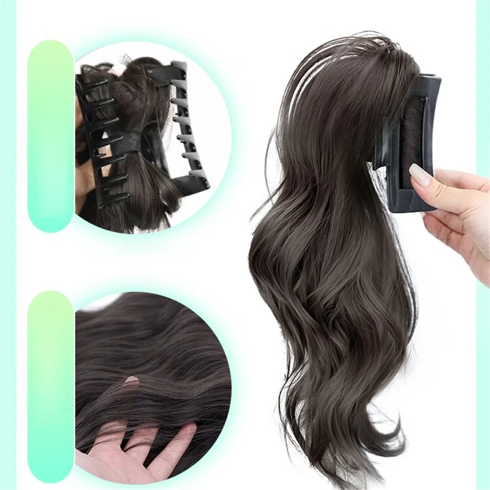 Perruque synthétique Y2K Hotties pour filles, longue, moelleuse, bouclée, queue de cheval haute, Extensions de cheveux élégantes pour femmes, demi-cascade à clipser
