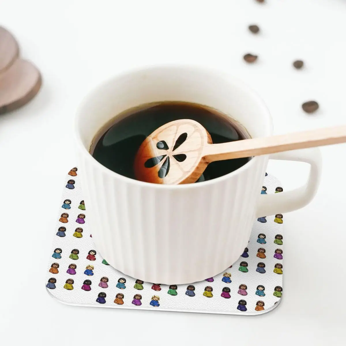 دريك معتمد عاشق الصبي الوقايات المطبخ المفارش كوب عازل مقاوم للماء الحصير القهوة ديكور المنزل أدوات المائدة منصات مجموعة من 4