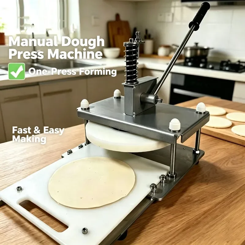 22cm Stainless Steel Pizza Dough Press Manual Shaper for Commercial Kitchen Food Processor Flat Bread Maker Tool Manual Pizza