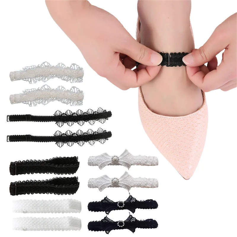 1/2Pairs Bow Lace High Heels Bundle Shoelace For Women Adjustable Anti-skid Elastic Shoe Straps Shoelace Shoe Accessories