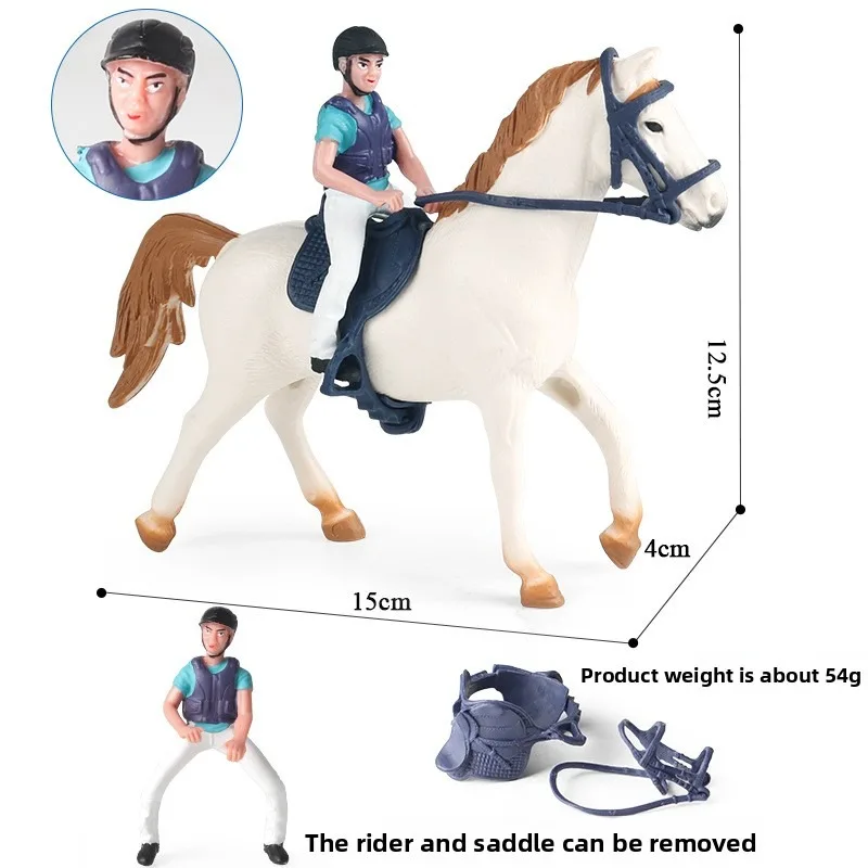 Simulación de granja, modelo de carrera de caballos, figura de Animal de jinete, figuras de acción de Pvc, juguete para regalo, colección de juguetes educativos