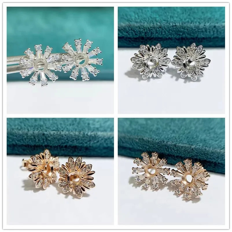 

Серьги-гвоздики MeiBaPJ из серебра 925 пробы с круглыми камнями, 4 мм