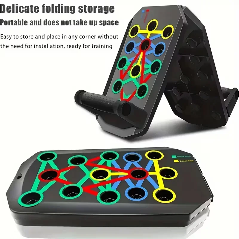Portable Foldable Push Up Board Set with Handles Home Workout Fitness Tool Chest Abdominal Arm Back Muscle Training
