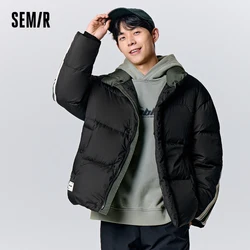 Semir Daunen jacke Männer Winter neue Retro-Mode kontrastierte Farbe Brot jacke Casual Sports lose Jacke