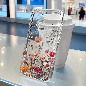 Flowers Vine Clear Case For Samsung S25 Ultra S26 S24 FE S23 Plus S22 S21 A57 A56 5G A55…
