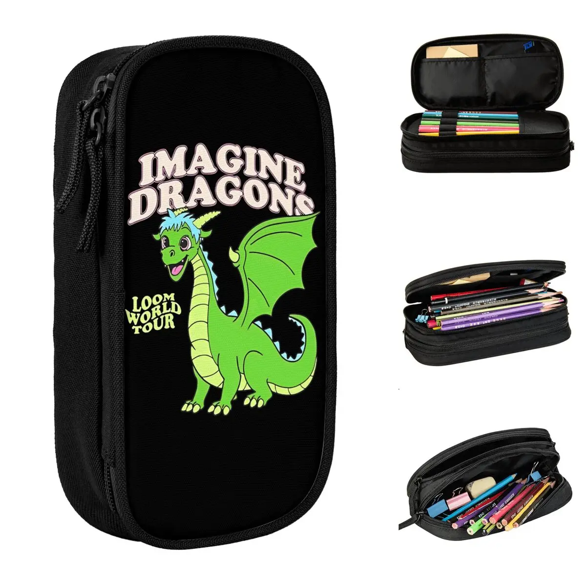 

Imagine Dragons Band Pencil Box Loom Tour 2025 New Album School Pencil Cases Child Double Layer Design School Supplies