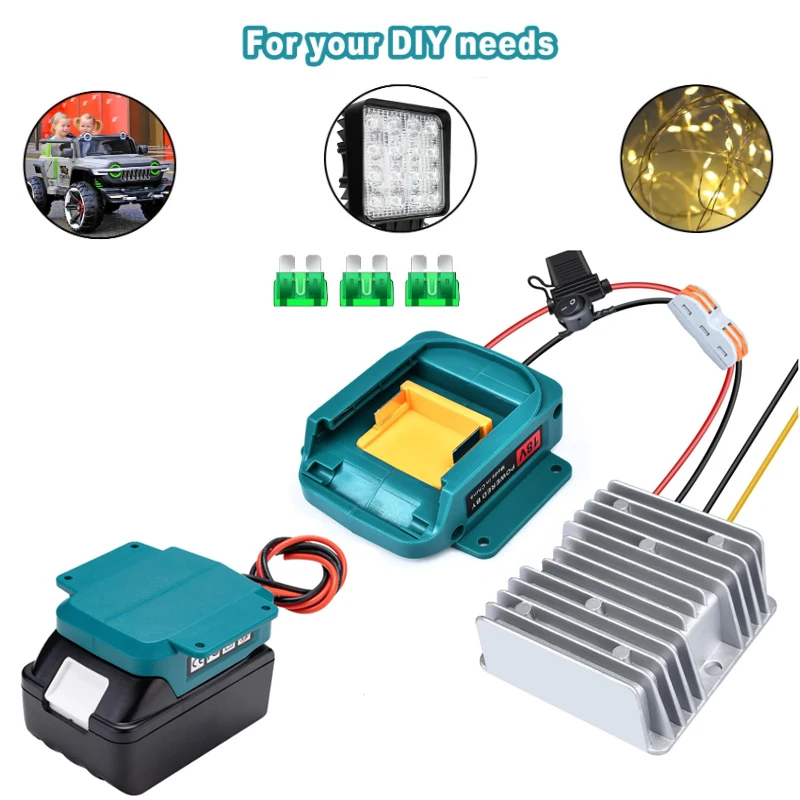 

Step Down Converter DC 18V To DC 12V Adapter for Makita 18V Li-ion Battery 180W 15A DIY Automatic Buck Boost Converter Regulator