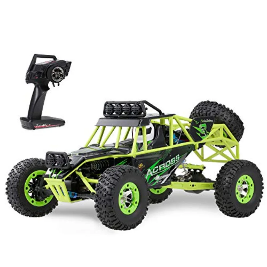 

RC rock crawler for off-road use, ABS plastic body, black color, 50km/h high speed and 4WD stability