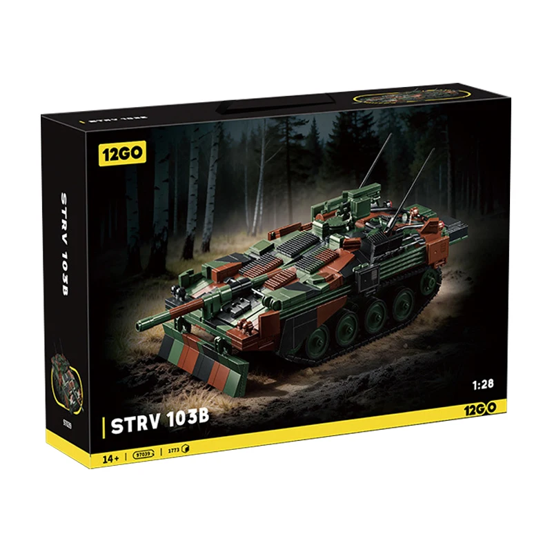 IN STOCK 97039 1:28 Military STRV103B Tanks Building Blocks Bricks Assembling Model DIY Adult Toy Christmas Gift Set