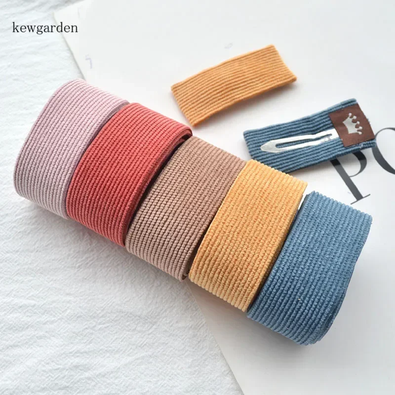 

Kewgarden 25 38mm 1.5" 1" Corduroy Cloth Stripe Ribbons DIY Hair Bow Accessories Satin Ribbon Handmade Tape Webbing 10 Yards