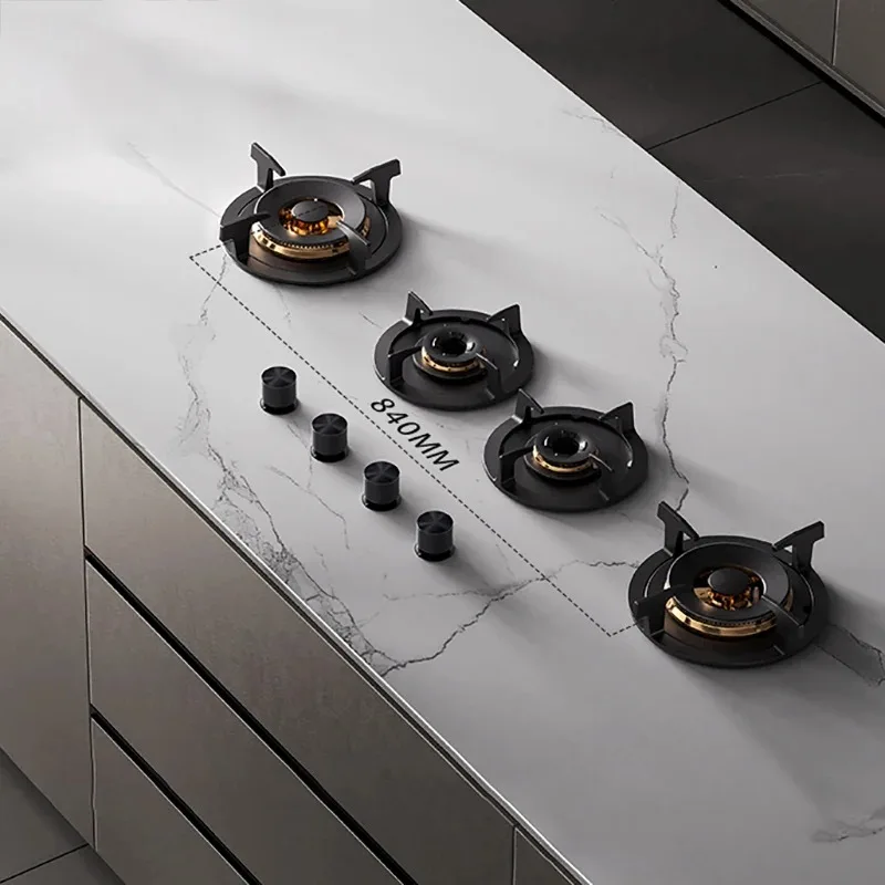 Premium Built-in Gas Cooktop 4-Burner 5.2KW Copper Flame Failure Protection Panel-Ready for Custom Kitchen