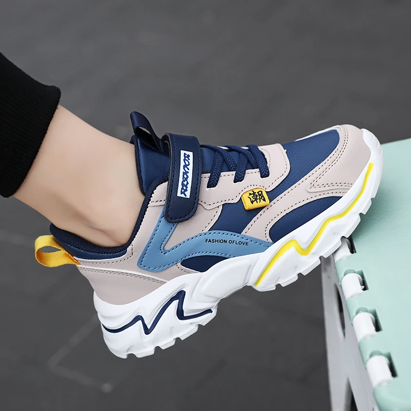 

Детские кроссовки для бега на открытом воздухе, противоскользящая обувь с мягкой подошвой для ходьбы, спортивная повседневная обувь для девочек, кожаная обувь для мальчиков 5-16 лет, теннисные туфли