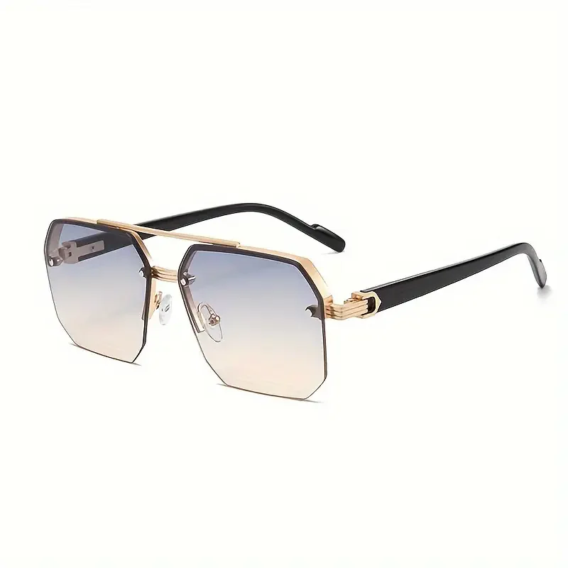 Classic Half-Frame Fashion Glasses for Men & Women - Vintage Style, Slimming Effect for Driving & Outdoor Adventures Gradient image 4