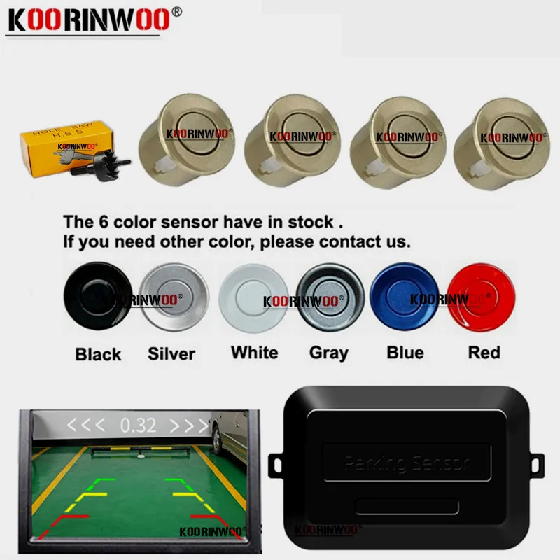 

Koorinwoo автомобильные парктроники, видеосистема для AHD-монитора и камеры, сигнализация, резервный радар, 4, аксессуары для парковки Vechile
