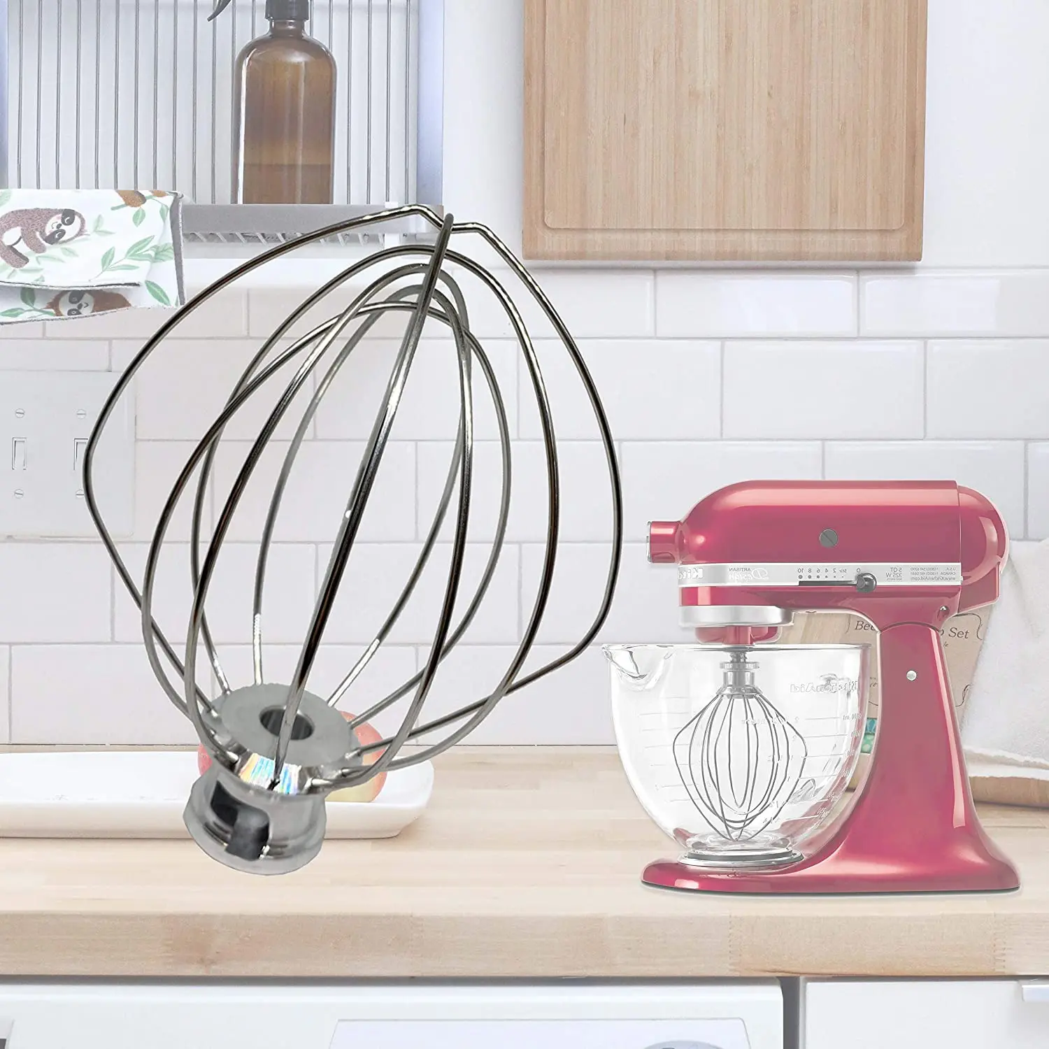 Stainless Steel Wire Whip Kitchen Electric Mixer Accessory For 4.5QT KitchenAid K45WW Stand Mixer With Whisk Attachment