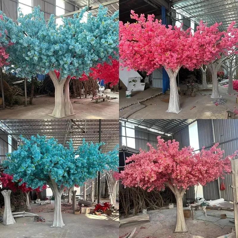 FRP high imitation cherry blossom tree large landscape commercial window display scene simulation restaurant