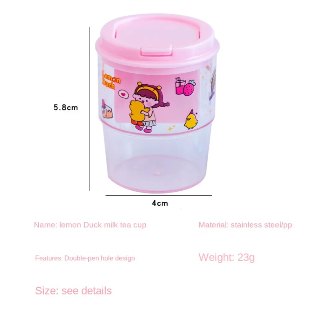 Bequeme Tasse Bleistift spitzer tragbare Cartoon Muster Doppel löcher Bleistift spitzer 2 Loch haltbare Cartoon Bleistift spitzer