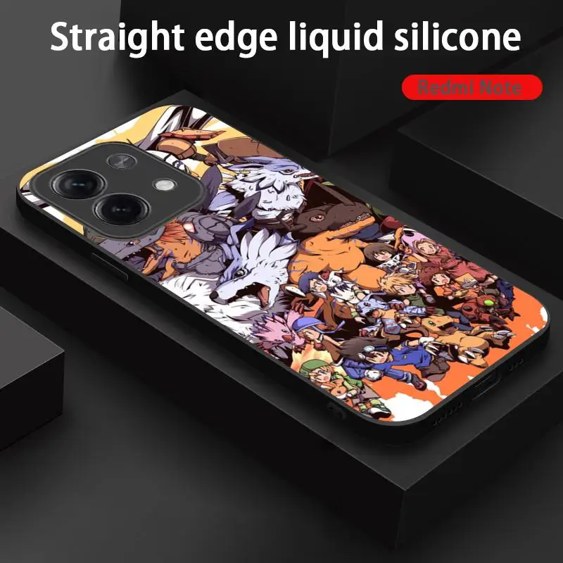 Fashion Pop cool digimon Phone Case For Xiaomi Redmi Note 13,12,11, 10 Pro Plus S,  5G, 12S, Soft Black Phone Cover