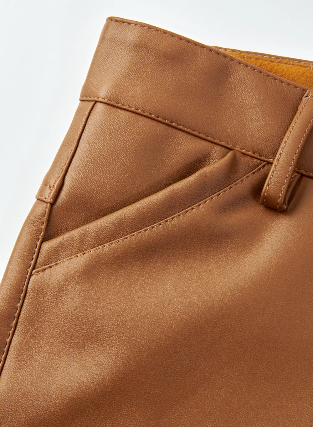 Herren-Lederhose, schmale Passform, elastisch, modisch, PU-Lederhose, Motorrad- und Bikerhose, wasserdicht – Detail 6