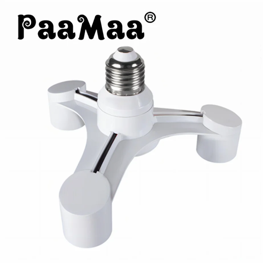 PaaMaa 3 In 1 E27 to 3-E27 Extended LED Lamp Bulbs Socket Splitter Adapter Holder Lamp Bulbs Socket For Photo Studio