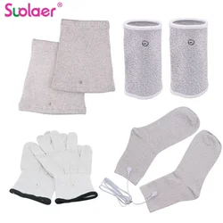 Conductive Silver Fiber TENS / EMS Electrode Treatment Gloves + Socks + Knee Pads + Bracers Acupressure Device Accessories 2.5MM