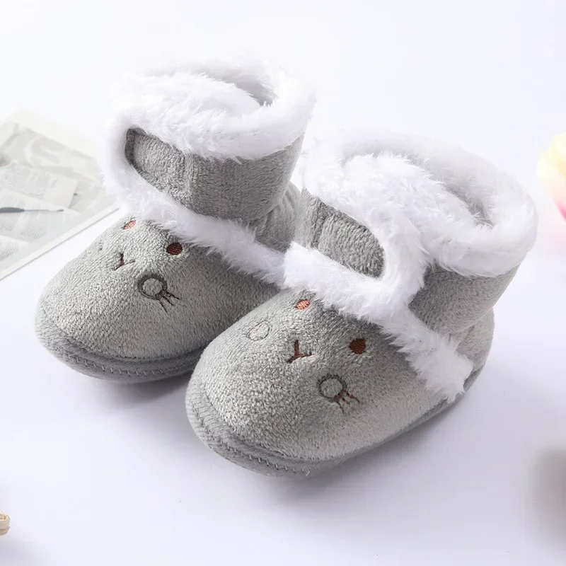 Winter Newborn Boys Soft Sole First Walker Autumn Baby Shoes Girl 1 Year Toddler Fur Warm Snow Boots 0-18 Months Socks Shoes