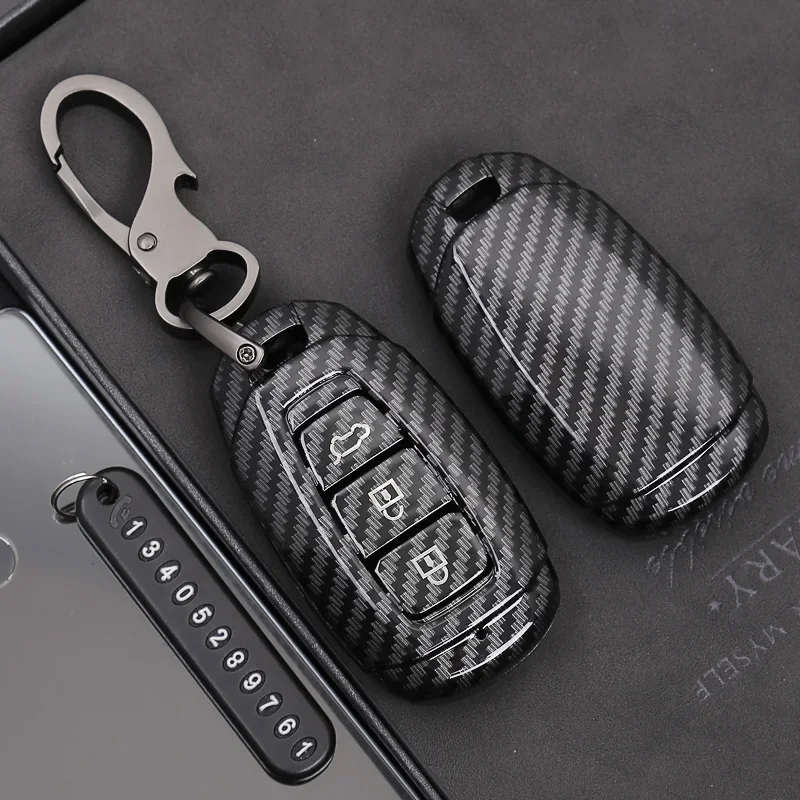 

Glossy Carbon Fiber ABS Key Case Fob Cover For Hyundai I30 Ix35 KONA Encino Solaris Azera Grandeur Ig Accent Santa Fe 2017-2019