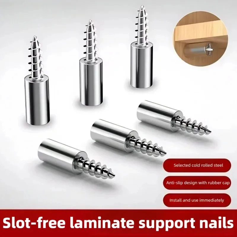 10Set Cross Self-Tapping Screw Set, Rubber Sleeve Laminate Support for Homemade Wardrobe