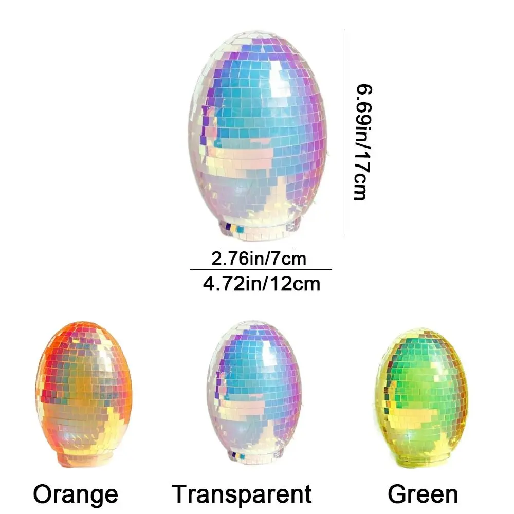 Easter Theme Glass Disco Egg Ball Decorative Shimmering Effect Easter Mirror Ball Adorable Egg Ornaments Holiday Gifts