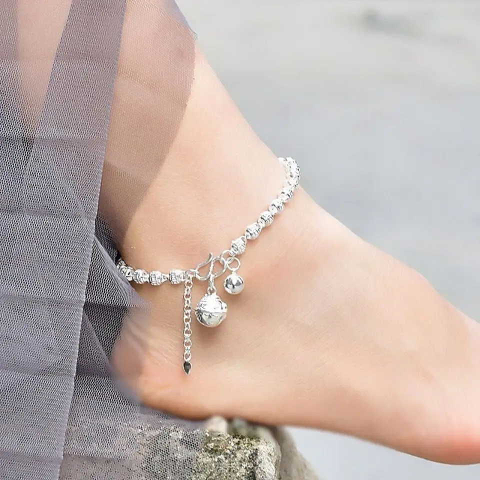 

‌ 99, однотонный серебряный браслет с дворцовым колокольчиком, ажурные счастливые бусины, гипоаллергенные ювелирные изделия, подарок, минималистичные модные винтажные аксессуары ‌