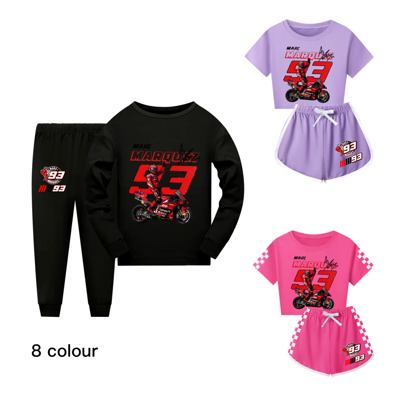 

Kids Game Marquez Motorcycle Sports T Shirt+Pants Set Baby Girls Boys Clothing Comfortable Outfits Pyjamas 4817