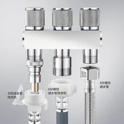 One in Three out Angle Valve with Independent Switch Three way Water Toilet Multi function Valve Three control Faucet