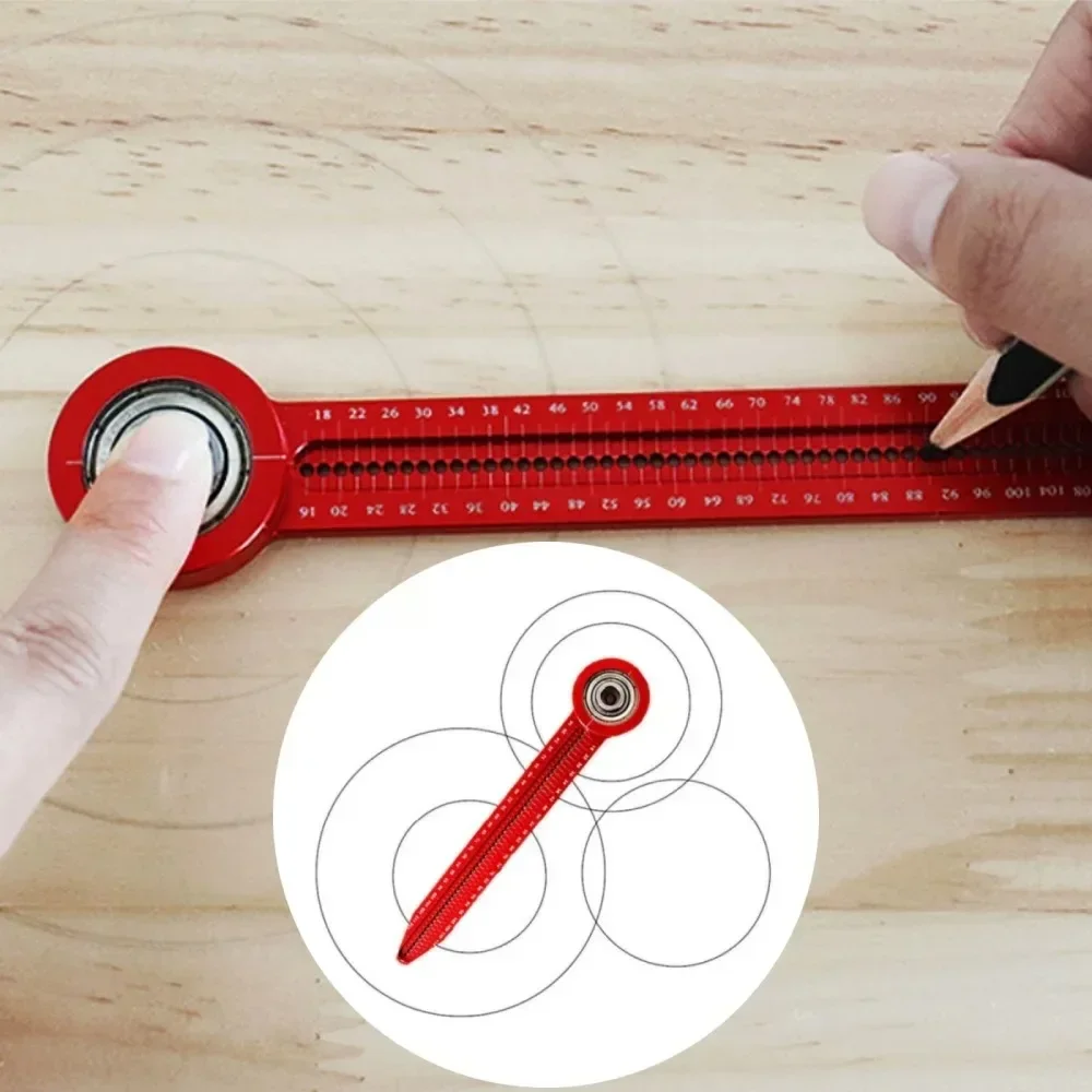 Woodworking MINI Portable Compass - Aluminum Alloy Concentric Shaft Compass, Design/Drawing/Engineering/Decoration Hole Ruler